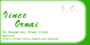 vince ormai business card